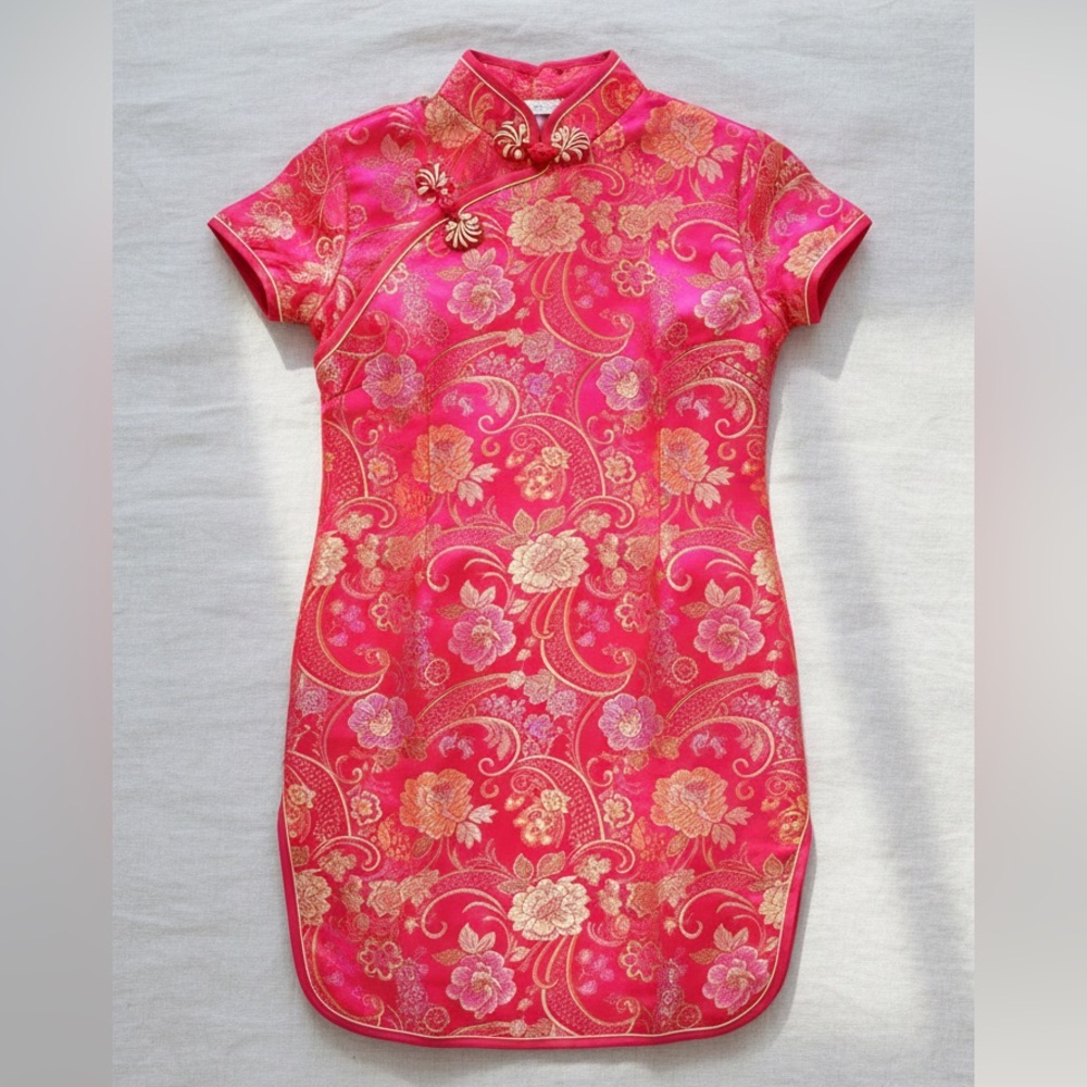 EASTERN COLLECTION Girls Satin Qipao Mandarin Dress